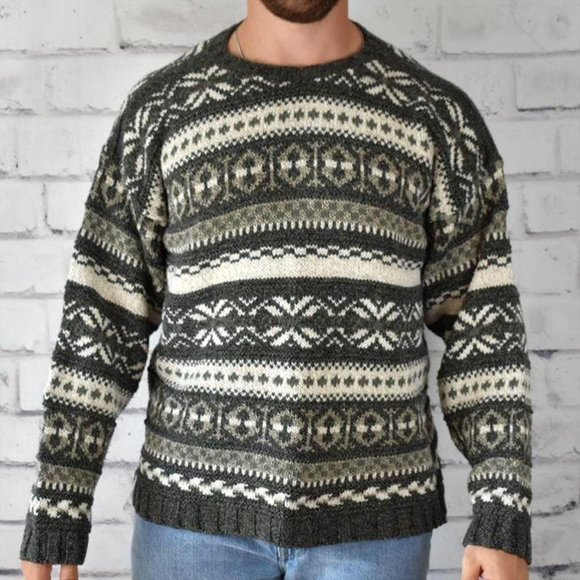 Vintage Liberty Exacta Fair Isle Vibe Cotton Blend Sweater XL - Picture 3 of 4